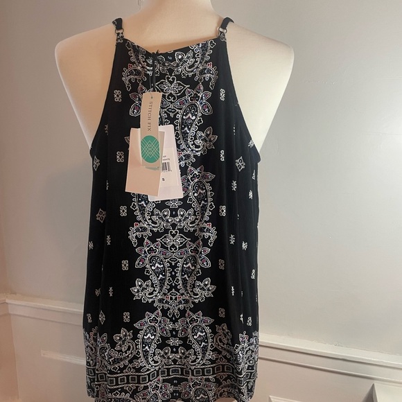 LUQ Black Design Rayon Tank top from Stitch Fix Size S - Picture 5 of 6